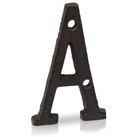Basic Fundamentals 3-Inch Cast Iron Numbers for Wall and Mailbox - Industrial Design Mailbox Numbers for Address Sign and House Decor - Black Brown (A)