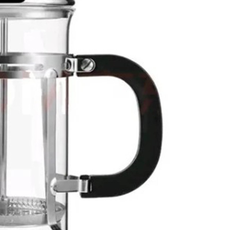 Glass Press Pot 600ml Transparent Stainless Steel Filter Heat Resistant