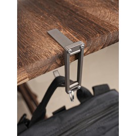 sayram ST5 Titanium Purse Hook for Table – Foldable Bag Hanger with Anti-Slip Arm – Portable Handbag Holder for Dining, Office, and Travel (Polished)