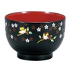 Yamanaka Lacquer M14838 Range Soup Bowl, Fukubasakura (Black)