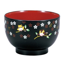 Yamanaka Lacquer M14838 Range Soup Bowl, Fukubasakura (Black)