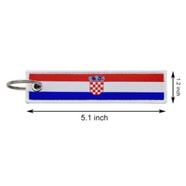 LLBFHH 3 Pcs Croatia Croatian Country Flag Keychain,Woven label Key Chains for Car Keys,Fabric Key Chains Men and Women,Used for Various Decorations., Croatia, 0.1