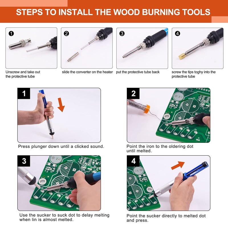 Tanstic 49Pcs Wood Burning Kit with Adjustable Temperature, Pyrography Wood