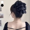 Big Size Chiffon Pleated Hair Claw Clip ELH-040 White/ONE