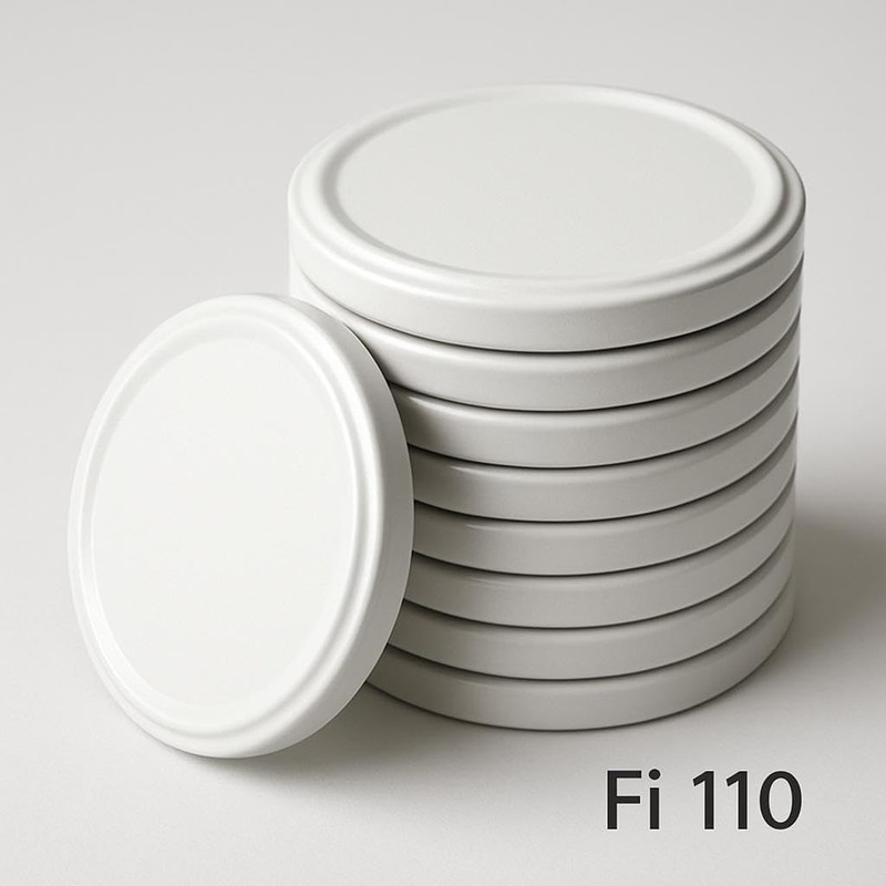 Pullmer 110mm Screw Cap Twist Off Lid (White, Pack of