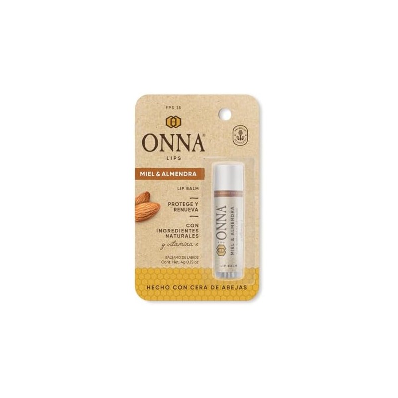 Onna Bálsamo Para Labios Miel calmendra FPS 15, 4g 6pack