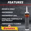 Dynatex 143384 Industrial Grade Silicone Sealant, Aluminum, Marine Caulk, 300ml