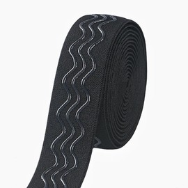 Magnoloran Elastic Band for Sewing, 9 Yard 1 Inch Wide Non-Slip Black Elastic Band Silicone Gripper Tape Wig Band Edge Band Elastic Spool Sewing Band for Waistbands Pants Clothes & Lace Front Wigs