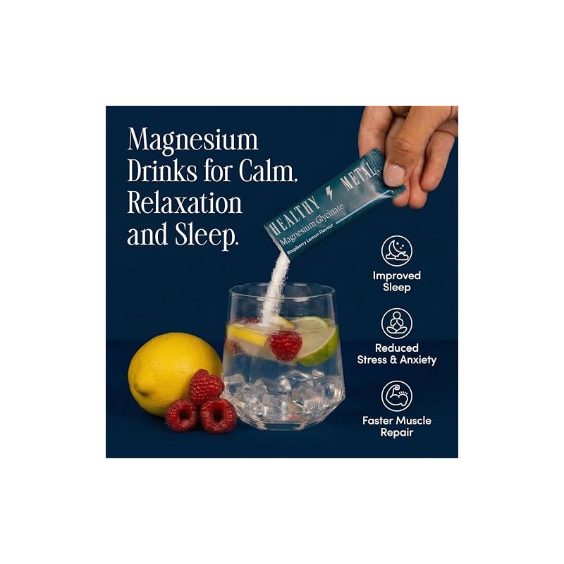 Magnesium Drink Mix Sachets for Sleep, Relaxation & Daily Support,