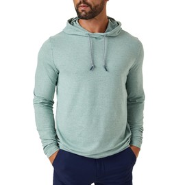 ZIRE Golf Men's Performance Hoodie | Moisture-Wicking Golf Hoodies for Men Lightweight | 4-Way Stretch | Soft & Breathable | Classic Fit | On Course & Everyday Wear | Heather Light Green - Medium