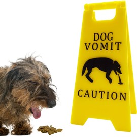 Caution Cat Vomit Warning Sign Vomit Warning Sign for Dog Owners (Dog)
