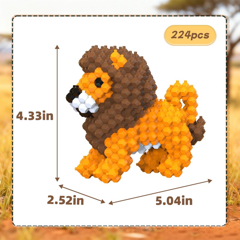 KADELE Lion Building Animal Sets, Extremely Challenging STEM Building Blocks