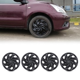 AUTOFREE 15 inch Wheel Rim Cover Hubcaps Black Matte, Universal ABS Snap Clip-On Auto Tire Guards Replacement, Set of 4 - for Car Truck SUV 15 Inch Tire