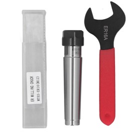 Collet Chuck Holder MTB3 ER16 M12 Manganese Steel Morse Taper Milling Tool Holder with ER16A Wrench, Collet Chuck Set for CNC Lathe Reinforcing Milling