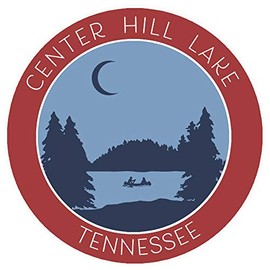 Center Hill Lake, Tennessee Crescent Moon Boat Vinyl Printed Die-Cut Decorative Auto Decal Sticker Appliques ~ Lake Life Adventure Series