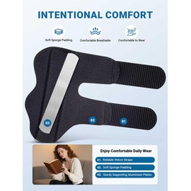Upgraded Trigger Finger Splint, 2 Pcs Extended Double Strap Knuckle Immobilization Support Brace Fits for Middle, Index & Ring Finger Pain, Finger Straightener for Arthritis, Mallet, Sprain and Injury