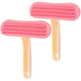 Cepillo para Conejos de Silicona Rosa, Masaje y Aseo Suave 2 Piezas