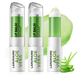 Jolilab 2 Pcs Aloe Vera Lip Balm Lipstick, Lip Stick Long Lasting Hydrating Lip Care Nutritious Lip Oil Plumper Lip Balm Moisturizer Lip Gloss Lip Makeup Set for Gilrs and Women（2Pcs）