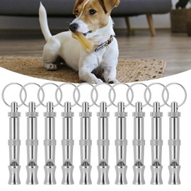 10PCS Dog Training Whistle Professional Adjustable Pitch Stainless Steel Pet Whistle for Recall and Stop Training and Pet Behavior Control