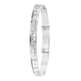 WJS19020 925 Sterling Silver Baby Bangle 4 cm, Metal