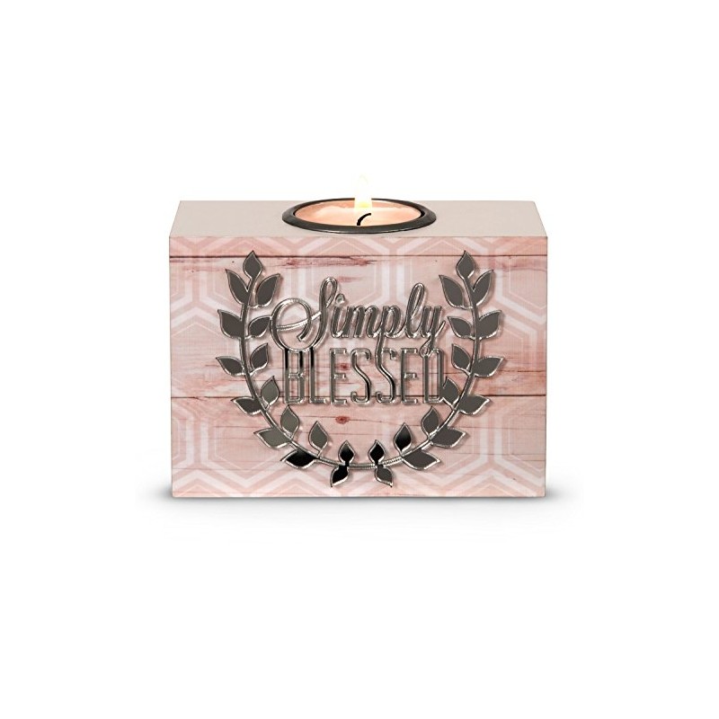 Pavilion Gift company 31024 Simply Blessed Tea Light Holder, Radiant