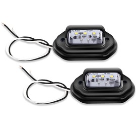 Nilight 2PCS 12V LED License Tag Light Convenience Courtesy Door Step Lights Waterproof Rainproof Dome Cargo Under Hood Legal for Car Truck RV Trailer