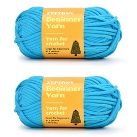 Crochet Yarn for Crocheting & Knitting, Soft Cotton Yarn for Beginners Easy-to-See Stitches, Worsted Weight Cotton Nylon Yarn for Crochet, Amigurumi Yarn Crochet Supplies, 2 x 50g/80m Azure