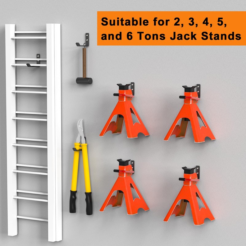 lcusepu 6 Pack Jack Stands Wall Mount Organizer, Car Jack