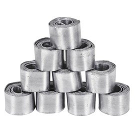 Bootoow 10 Rolls Fishing Lead Sheet Soft Lead Roll Lead Sheet Strips (0.6 mm, 1.2 mm), Silver