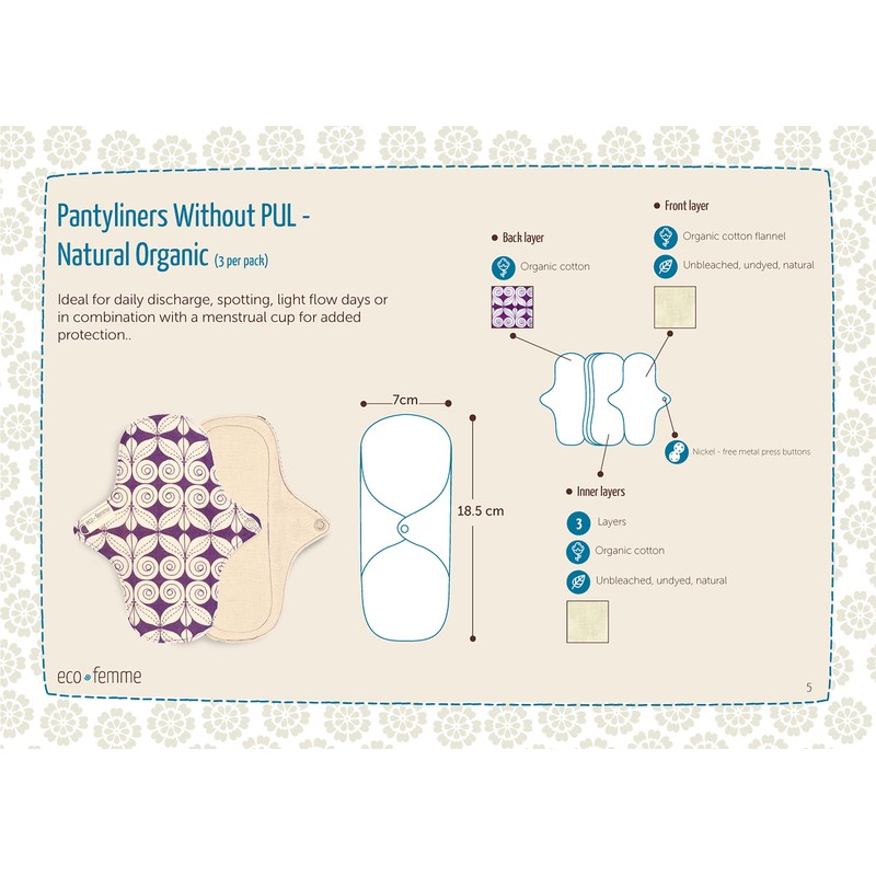 South India Eco Femme Cloth Napkins (Non-Waterproof) Light Day 3