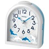 MAG T-747WH-Z Dolphin Alarm Clock, Analog, Migrate, Silent, Continuous Second