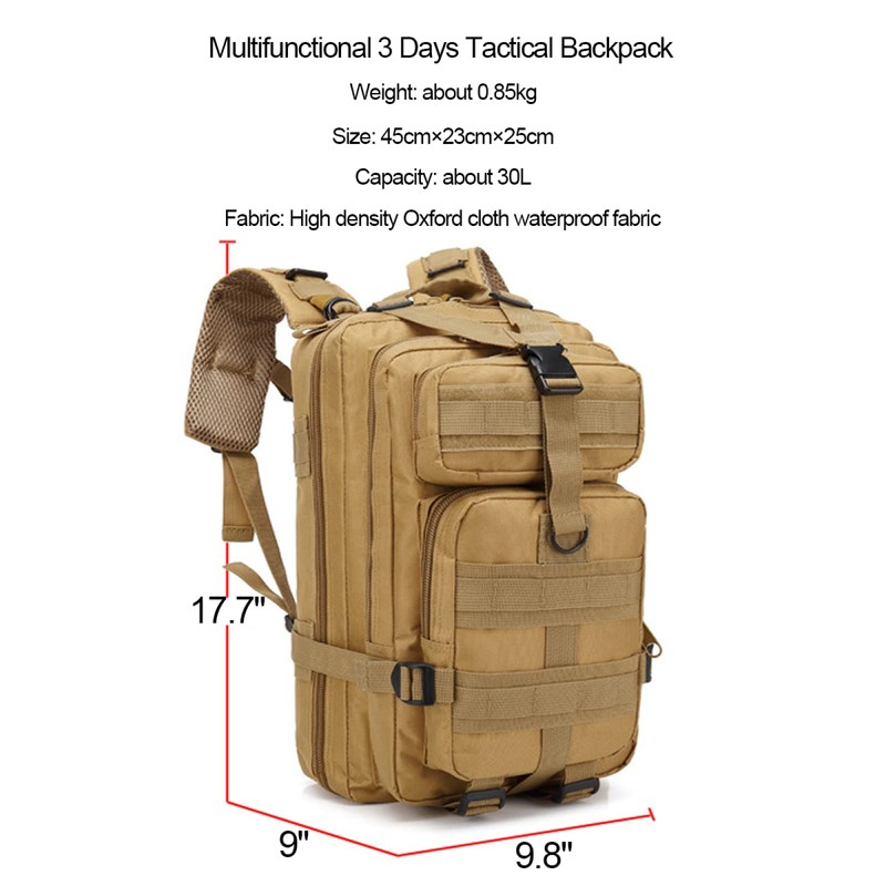 30L Mountaineering Outdoor Multifunctional Backpack 3 Days Tactical Backpack Military