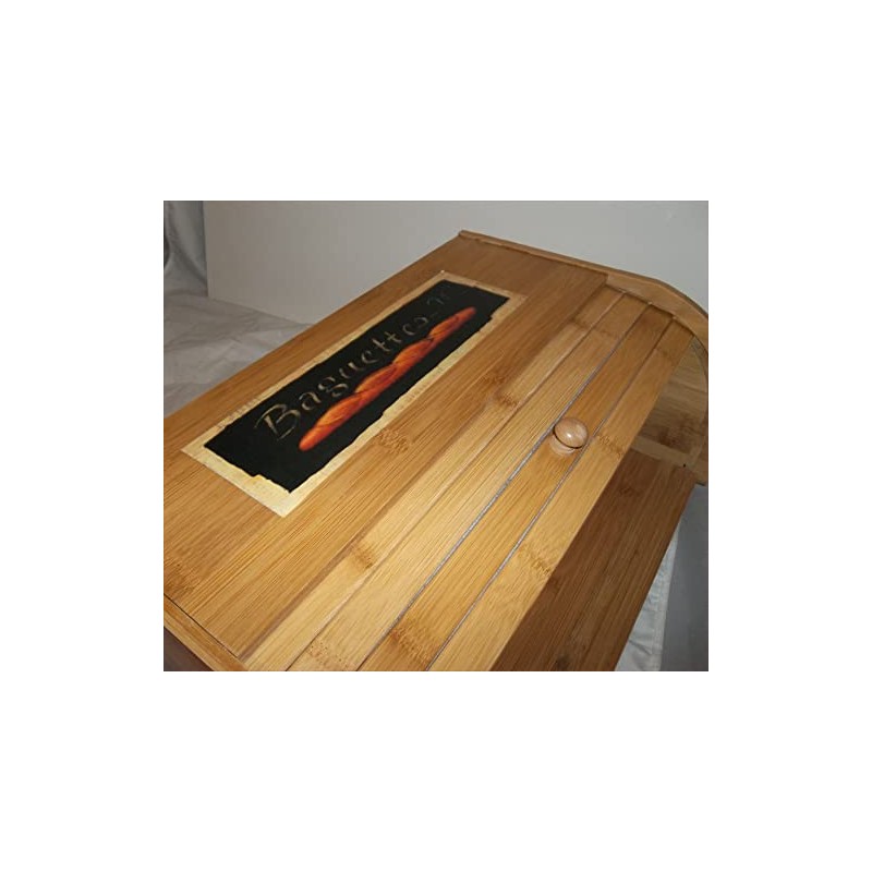 Fat Chef Bread Box Bamboo Waiter Kitchen Roll Top Bistro