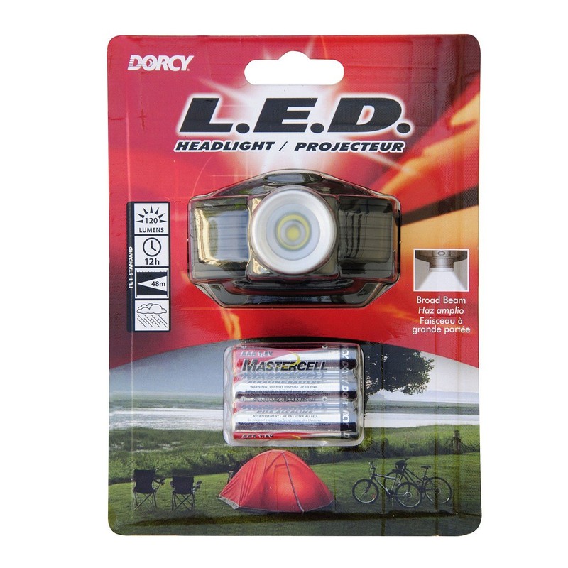 Dorcy 120-Lumen Weather Resistant Broad Beam LED Headlight Flashlight with