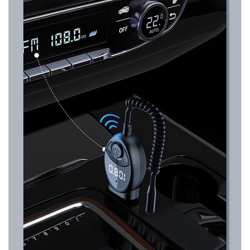 Bluetooth 5.3 Wireless Auto FM Sender Aux Adapter USB auf