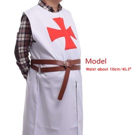 BLESSUME Medieval LARP Reenactment Viking Battle Knight Belt PU Leather (Brown)