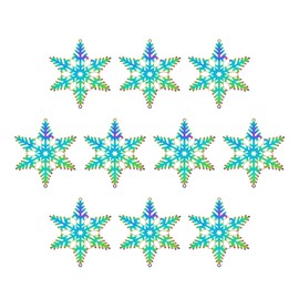 10 piezas de atrapasoles láser de metal colorido copo de nieve colgante de ventana colgante de pieza de adorno para manualidades de mano