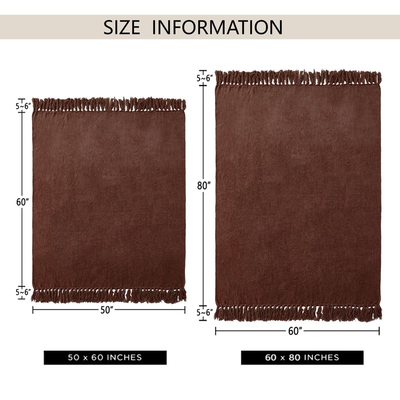 CREATE Chenille Throw Blanket - 50"X 60", Soft Cozy Blanket