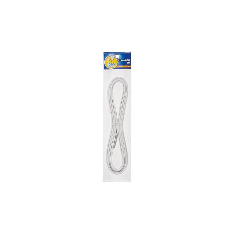 OHM 配線用 ビニール平行線 白 6m 1500W (04-7470)
