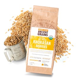 Grand Teton - Ancient Grains Khorasan Wheat Berries, 100% Organic Berries, Premium Food-Grade Khorasan Grain, For Milling, Sprouting, Baking, Salads, Pilafs, & Soups, 5 lbs