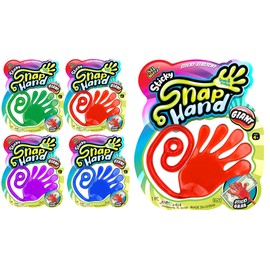 Fun a Ton Giant Snap Hand-Jumbo Sticky Hands Toy (4 Pack Assorted) Large Stretchy Toy for Kids. Party Favors, Classroom Prizes, Birthday Gifts Easter Day Goodie Bags Stuffers Bulk. 414-4s