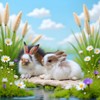 JIzian Mini Simulation Rabbits, Realistic Cute Plush Rabbits Lifelike Plush