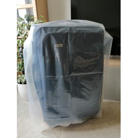 SUITCASE STORAGE BAGS X 2 - EXTRA LARGE CLEAR PLASTIC - 36" x 48" (92cm x 122cm) HEAVY DUTY 500 GAUGE with re-useable CABLE TIES