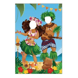 Hawaii Party Dekoration Hawaii Foto Requisiten Banner Luau Photo Booth Props Frame für Tropische Party Deko Beachparty 150x100cm
