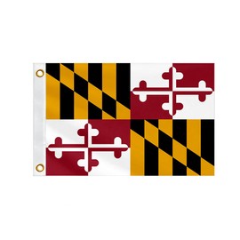 Double Sided Maryland State Boat Flag 16x24 Inches for Bike Motorcycle Truck Small MD Nautical Flag 220D Heavy Duty Printed Nylon with 2 Brass Grommets (MD, 16x24 IN)