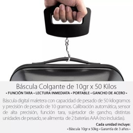 Mercader Digital Báscula De Viaje Digital 50kg Portable Para Maletas Equipaje