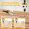 AUMEL 5 Piece Hex Shank Router Bit Set with Adjustable