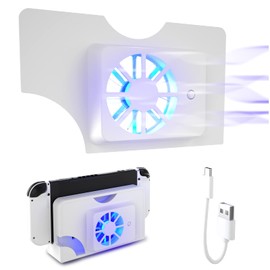 Switch OLED Cooling Fan, Powerful and Quiet Switch OLED Dock Fan, Switch OLED Accessories - White