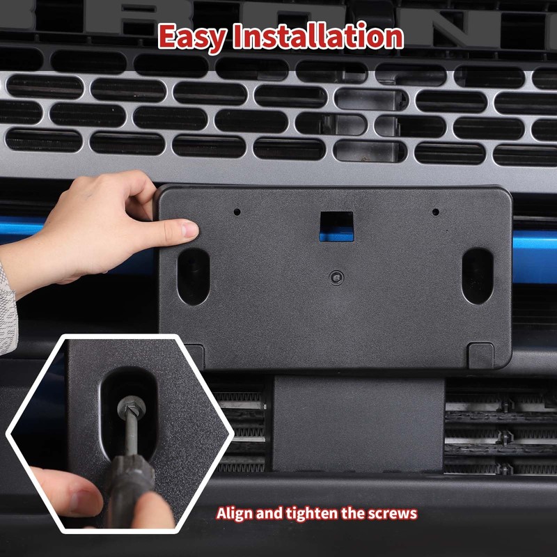 HTHE Front License Plate Mount for Ford Bronco Front License