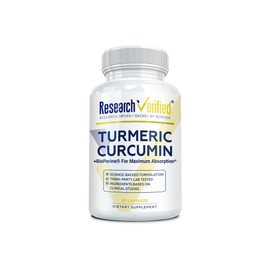 Research Verified Turmeric Curcumin Supplement with Black Pepper (BioPerine) - High Potency Curcumin - Antioxidant, Joints & Daily Wellness - 60 Vegan Turmeric Capsules - Made in USA - 1 Month Supply